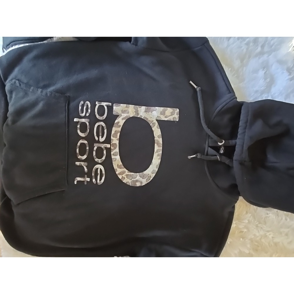 Women's Medium Hoodie Bebe‎ Sport Black Animal Print Size Medium